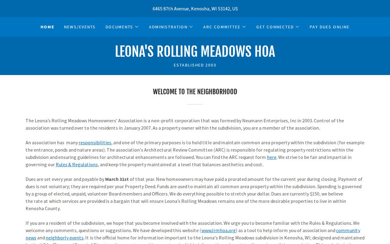 Kenosha neighbors association public contact page