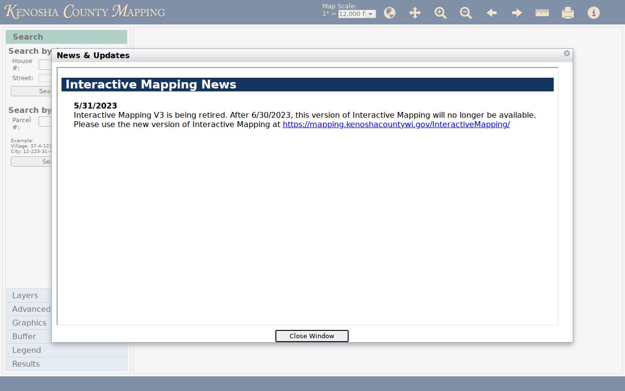 Kenosha County GIS address and parcel controls used to check ZIP geography